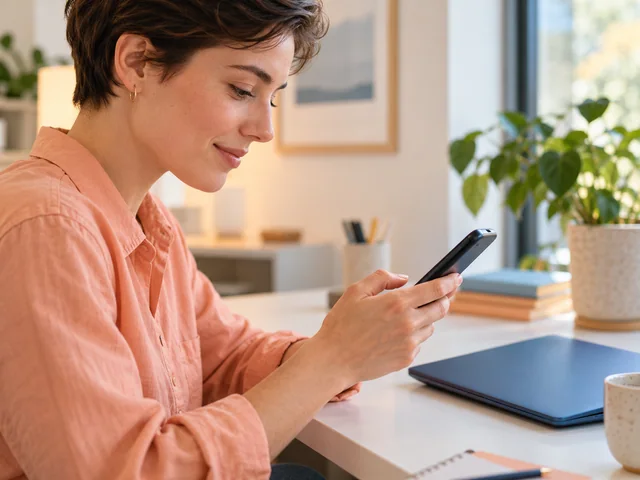 Person richtet einen Mobilfunkzugang auf ihrem Smartphone ein