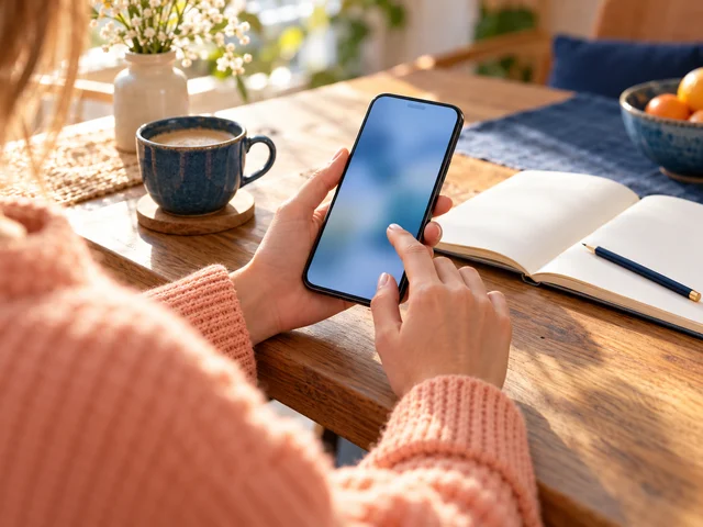 Smartphone und Notizbuch beim Tarifvergleich